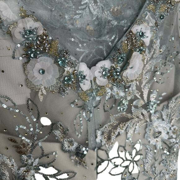 Mac Duggal 67498 Floral Embroidered Illusion Gown - Picture 10 of 13